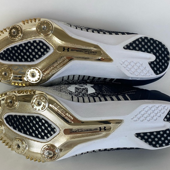 Under Armour Men's SpeedForm Miller 2 Track‎ Shoes Black/White 3000020 Size 9 - Picture 8 of 10